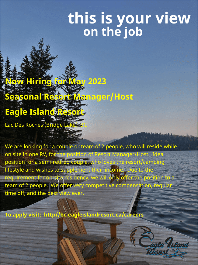 Recruitment Poster - Seasonal Resort Manager/Host